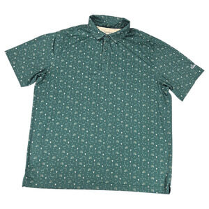 Walter Hagen Men XL Green Golf Performance Polo Shamrock St Patricks Day Spring